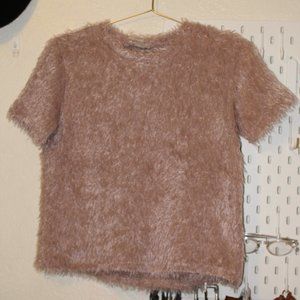Zara Trafaluc Fuzzy Top (Tan)